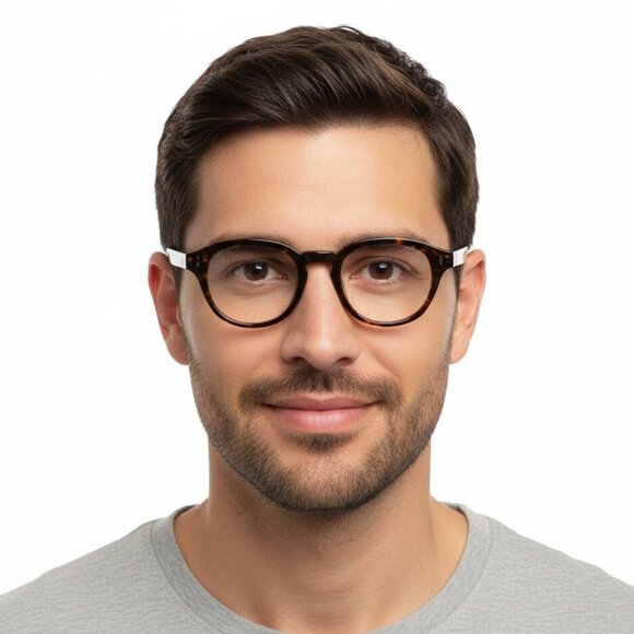 Berluti Mens Round/Oval Havana Havana Transparent Fashion Designer Eyewear
